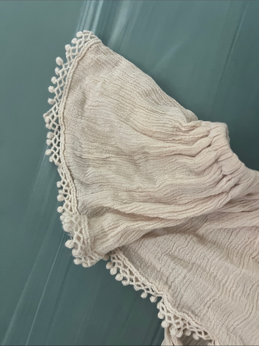 iris Cream Off-Shoulder Ruffle Crop Top - Picture 3 of 6